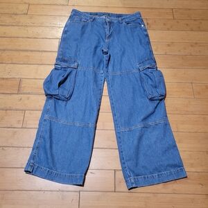Wild Fable Wide Leg Cargo Baggy Jeans Women's  Size 12